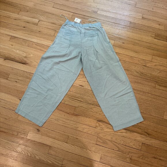 Free People Lotta Love Linen Trousers Pant Robins Egg Blue  NWT Size 0 - Picture 5 of 9